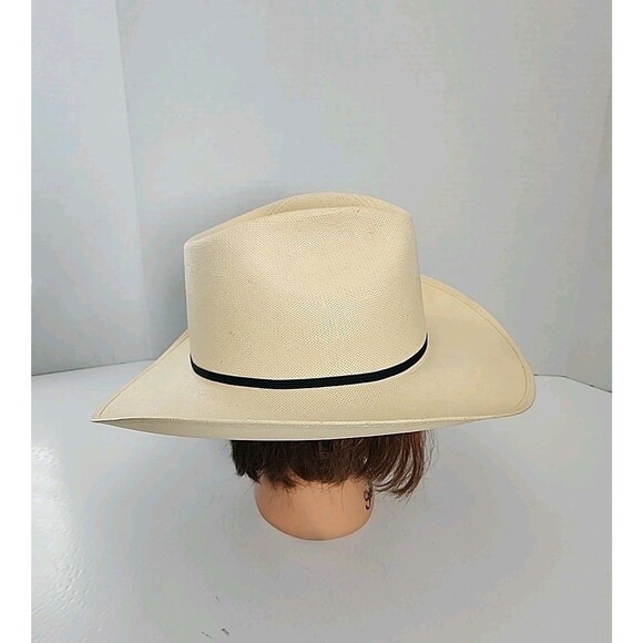 Vtg Resistol 7 1/4 Self-Conforming Western Cowboy Straw Hat Shantung Panama 4X main image 13